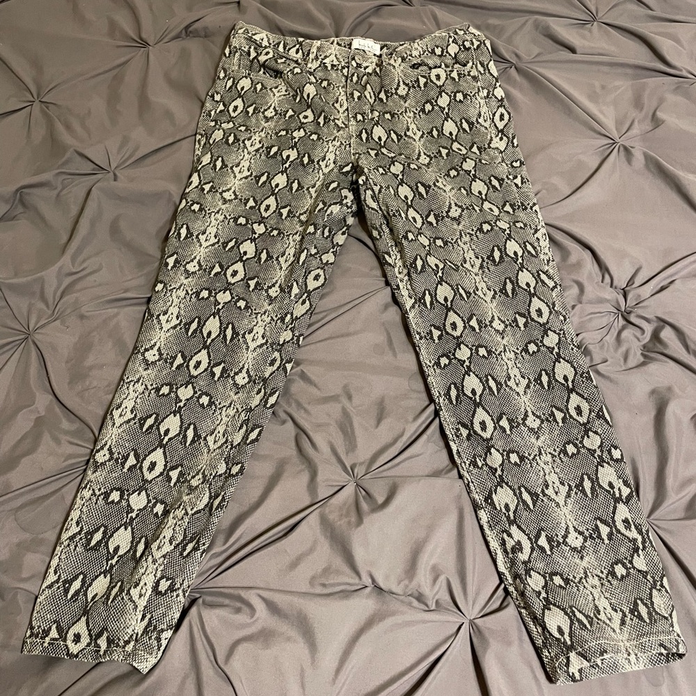 Nicole Miller New York Corduroy Textured Python Print Pants sz 14
